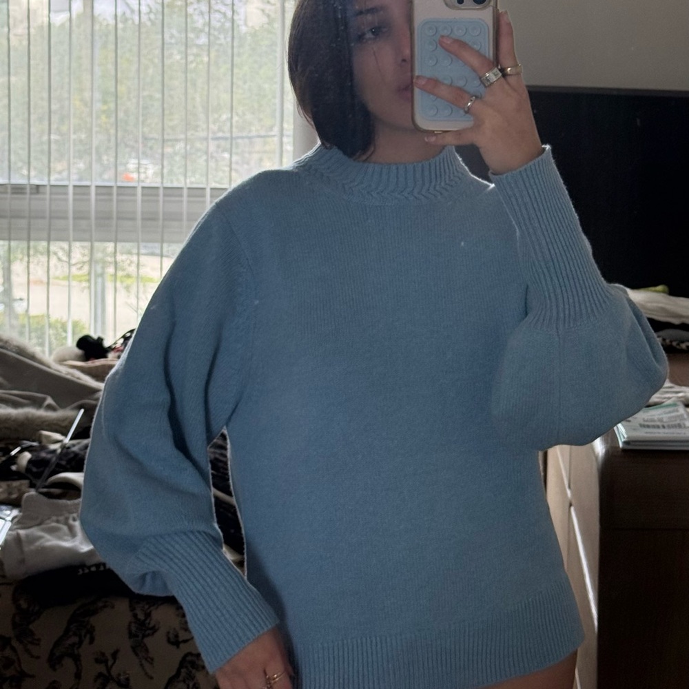Proenza Schouler baby Blue balloon sleeve Sweater